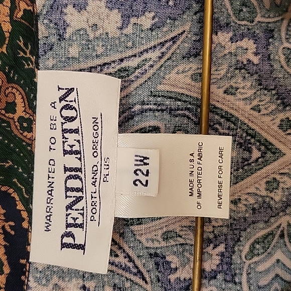 Pendleton long-sleeve button front blouse NWT size 22 - Picture 2 of 4